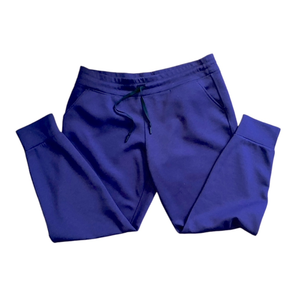 Purple Sweatpants Workout Lounge Comfy Elastic Adjustable Tie Waist Pants, XL